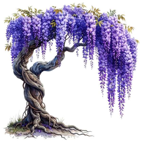 12 Wisteria Tree of Life Clipart PNG - Watercolor Style (Digital Download, Commercial Use) — image 3