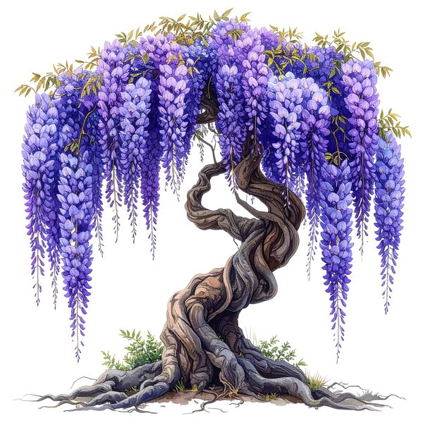 12 Wisteria Tree of Life Clipart PNG - Watercolor Style (Digital Download, Commercial Use) — image 4