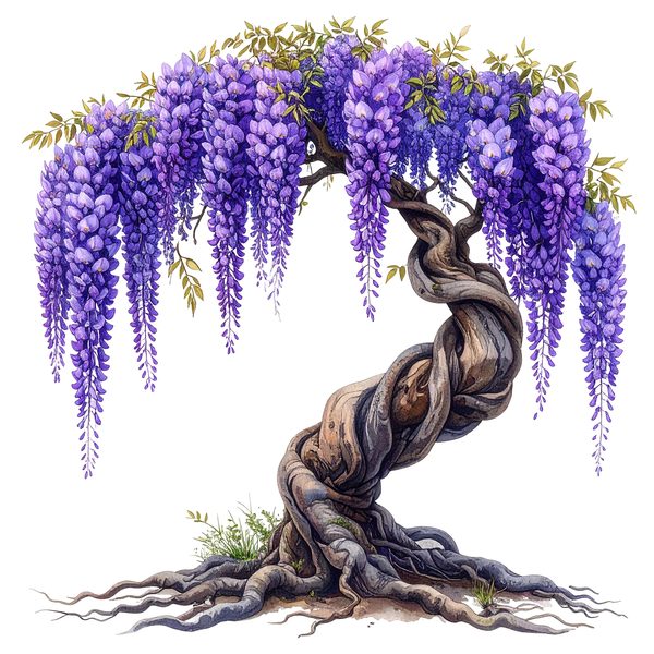 12 Wisteria Tree of Life Clipart PNG - Watercolor Style (Digital Download, Commercial Use) — image 5