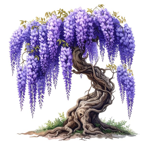 12 Wisteria Tree of Life Clipart PNG - Watercolor Style (Digital Download, Commercial Use) — image 6