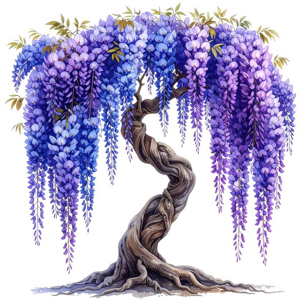 12 Wisteria Tree of Life Clipart PNG - Watercolor Style (Digital Download, Commercial Use) — image 7