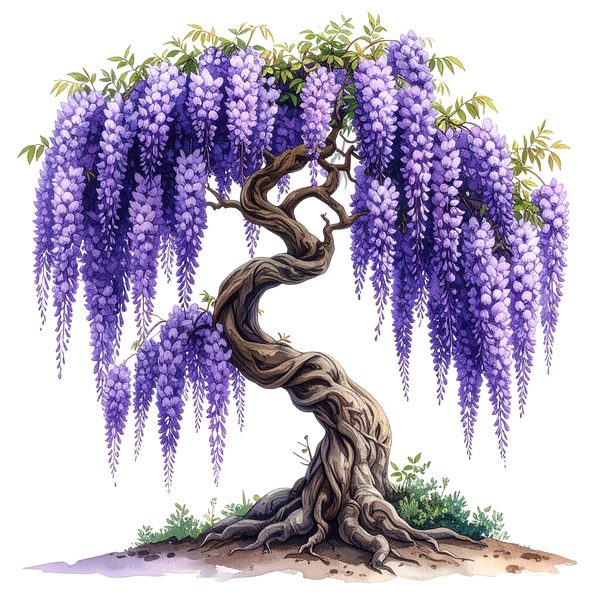 12 Wisteria Tree of Life Clipart PNG - Watercolor Style (Digital Download, Commercial Use) — image 10