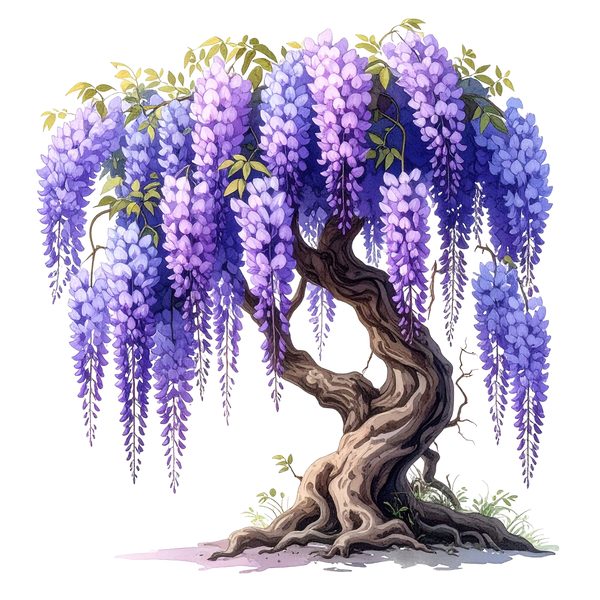 12 Wisteria Tree of Life Clipart PNG - Watercolor Style (Digital Download, Commercial Use) — image 11