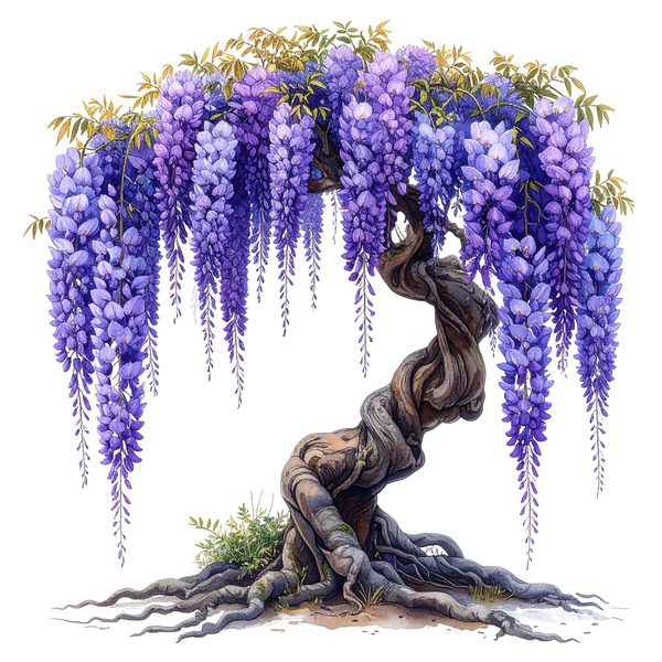 12 Wisteria Tree of Life Clipart PNG - Watercolor Style (Digital Download, Commercial Use) — image 12
