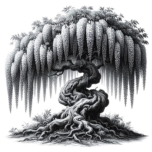 12 Blooming Wisteria Tree of Life Clipart PNG - Sketch Style (Digital Download - Commercial Use) — image 5