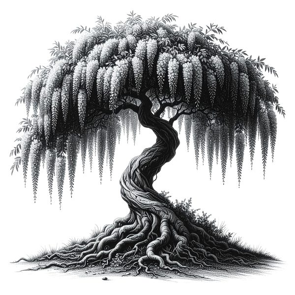 12 Blooming Wisteria Tree of Life Clipart PNG - Sketch Style (Digital Download - Commercial Use) — image 6
