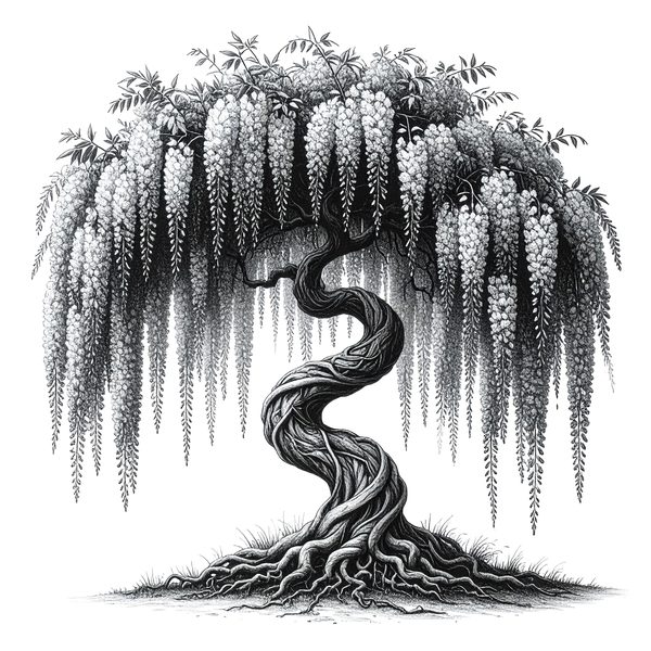 12 Blooming Wisteria Tree of Life Clipart PNG - Sketch Style (Digital Download - Commercial Use) — image 7