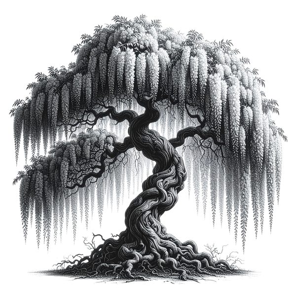 12 Blooming Wisteria Tree of Life Clipart PNG - Sketch Style (Digital Download - Commercial Use) — image 9