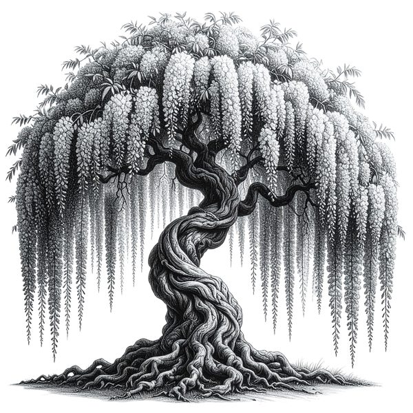 12 Blooming Wisteria Tree of Life Clipart PNG - Sketch Style (Digital Download - Commercial Use) — image 11
