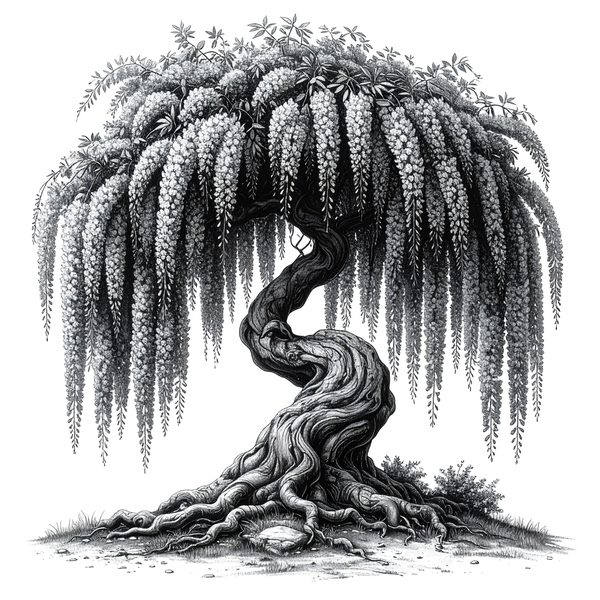 12 Blooming Wisteria Tree of Life Clipart PNG - Sketch Style (Digital Download - Commercial Use) — image 13