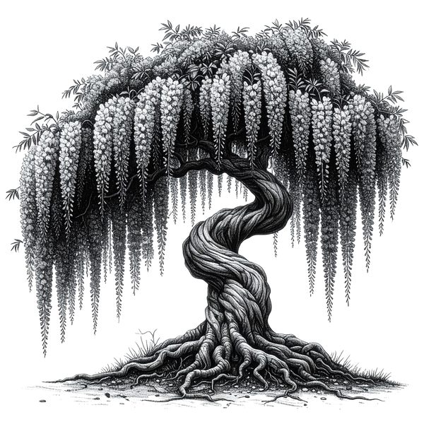 12 Blooming Wisteria Tree of Life Clipart PNG - Sketch Style (Digital Download - Commercial Use) — image 14