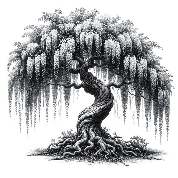 12 Blooming Wisteria Tree of Life Clipart PNG - Sketch Style (Digital Download - Commercial Use) — image 16