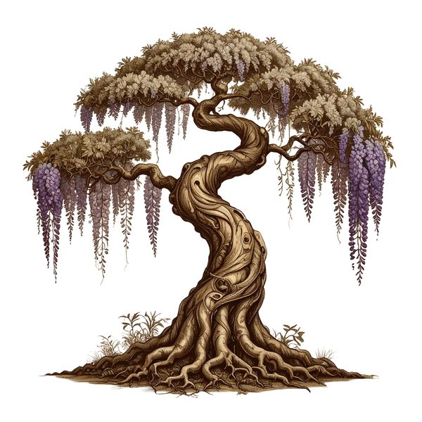 12 Wisteria Tree of Life Clipart PNG - Vintage Sketch Style (Digital Download - Commercial Use) — image 5