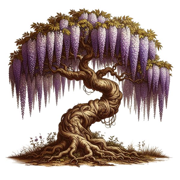 12 Wisteria Tree of Life Clipart PNG - Vintage Sketch Style (Digital Download - Commercial Use) — image 6