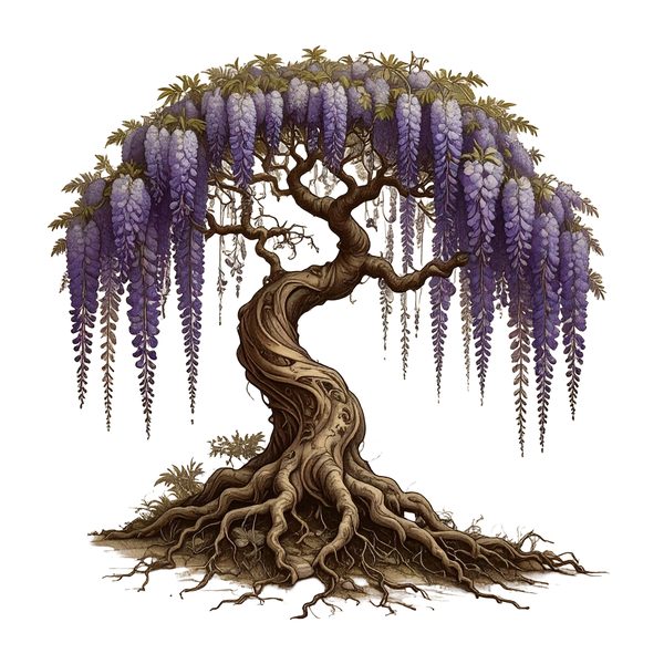 12 Wisteria Tree of Life Clipart PNG - Vintage Sketch Style (Digital Download - Commercial Use) — image 7