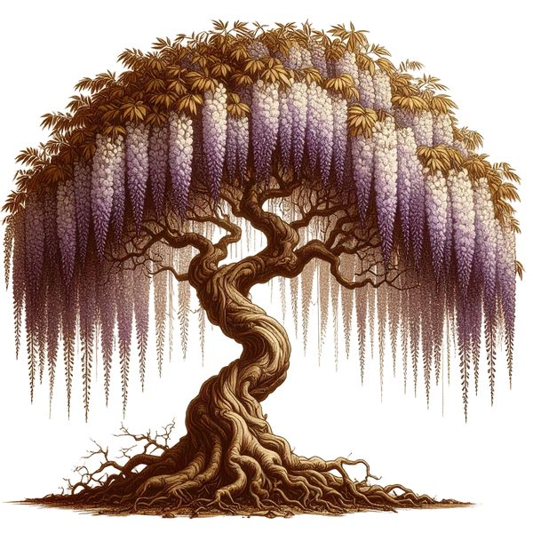 12 Wisteria Tree of Life Clipart PNG - Vintage Sketch Style (Digital Download - Commercial Use) — image 8