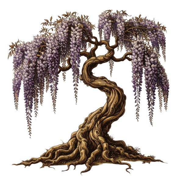 12 Wisteria Tree of Life Clipart PNG - Vintage Sketch Style (Digital Download - Commercial Use) — image 9