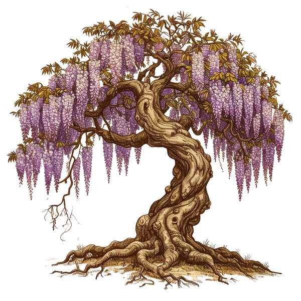 12 Wisteria Tree of Life Clipart PNG - Vintage Sketch Style (Digital Download - Commercial Use) — image 10