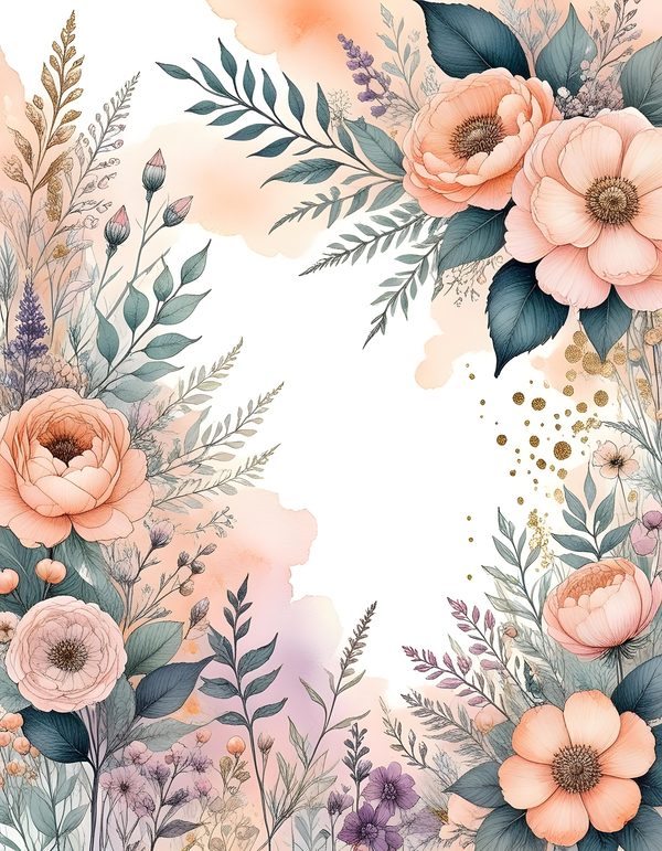Soft Pastel Peach Digital Paper: 15 Printable Pages - Watercolor Scrapbook Paper - Commercial Use — image 3