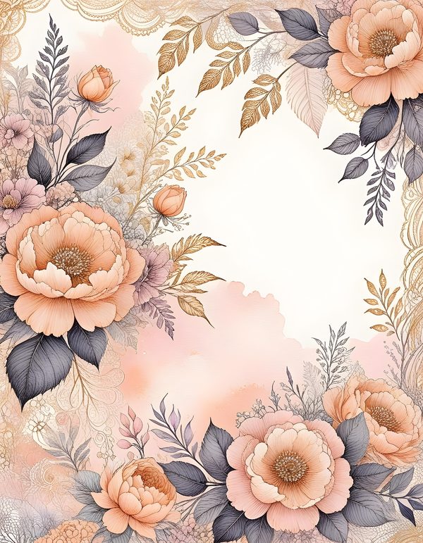 Soft Pastel Peach Digital Paper: 15 Printable Pages - Watercolor Scrapbook Paper - Commercial Use — image 4