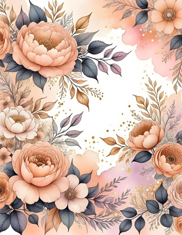 Soft Pastel Peach Digital Paper: 15 Printable Pages - Watercolor Scrapbook Paper - Commercial Use — image 5