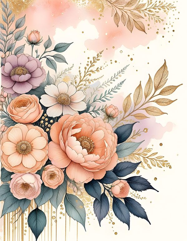 Soft Pastel Peach Digital Paper: 15 Printable Pages - Watercolor Scrapbook Paper - Commercial Use — image 6