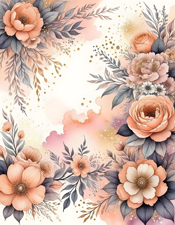 Soft Pastel Peach Digital Paper: 15 Printable Pages - Watercolor Scrapbook Paper - Commercial Use — image 12