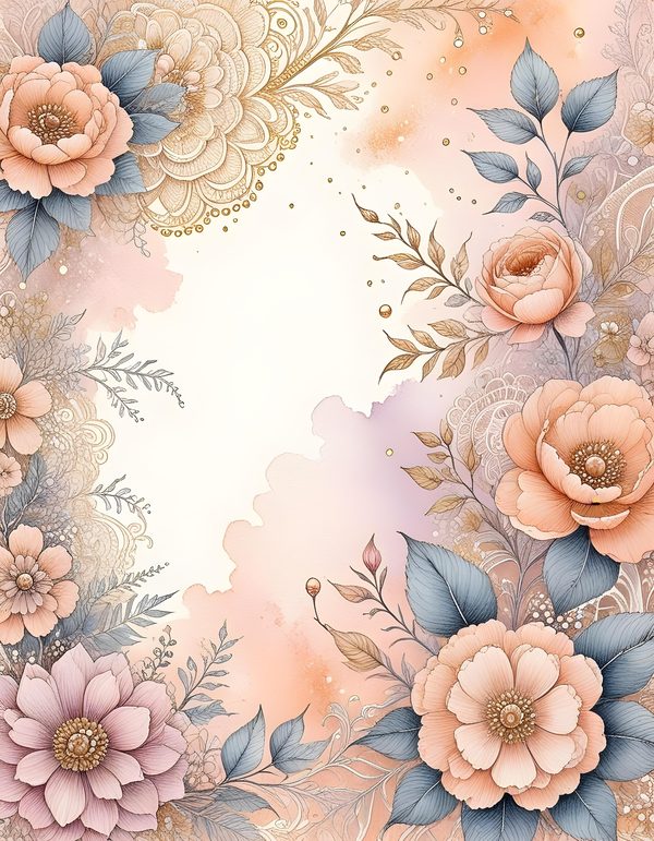 Soft Pastel Peach Digital Paper: 15 Printable Pages - Watercolor Scrapbook Paper - Commercial Use — image 13