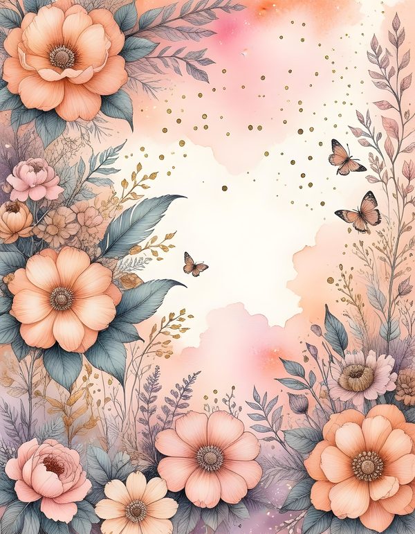 Soft Pastel Peach Digital Paper: 15 Printable Pages - Watercolor Scrapbook Paper - Commercial Use — image 14
