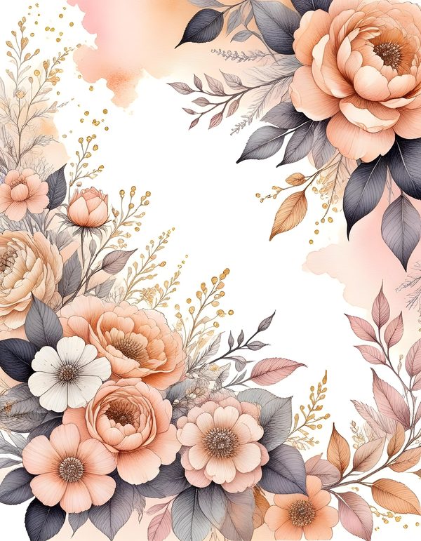 Soft Pastel Peach Digital Paper: 15 Printable Pages - Watercolor Scrapbook Paper - Commercial Use — image 15