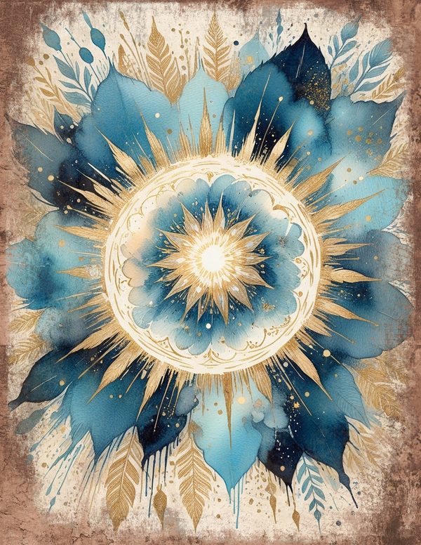 Ethereal Blue Junk Journal Pages: 60 Abstract Floral Watercolor Digital Paper, Scrapbook Printables — image 29