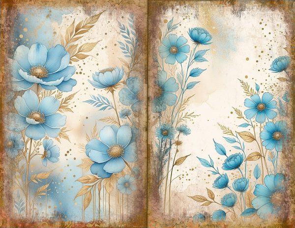 Ethereal Blue Journal Spreads: 30 Printable Open Book Pages - Watercolor Digital Paper - Commercial Use — image 10