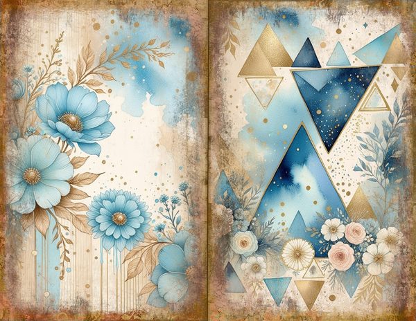 Ethereal Blue Journal Spreads: 30 Printable Open Book Pages - Watercolor Digital Paper - Commercial Use — image 16
