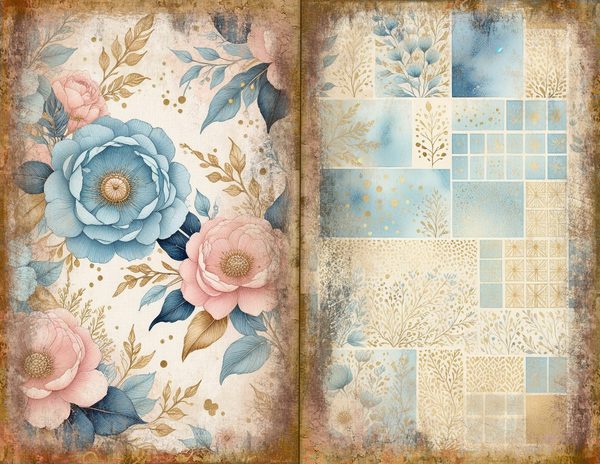 Ethereal Blue Journal Spreads: 30 Printable Open Book Pages - Watercolor Digital Paper - Commercial Use — image 18
