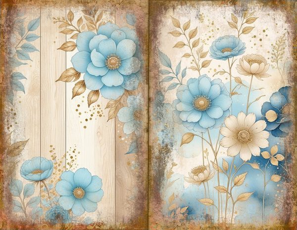 Ethereal Blue Journal Spreads: 30 Printable Open Book Pages - Watercolor Digital Paper - Commercial Use — image 21