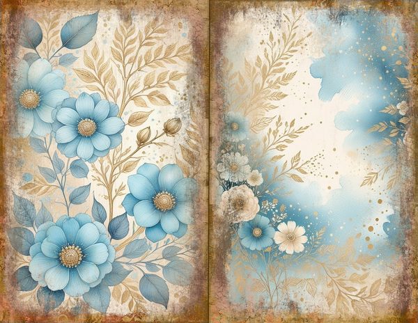 Ethereal Blue Journal Spreads: 30 Printable Open Book Pages - Watercolor Digital Paper - Commercial Use — image 22