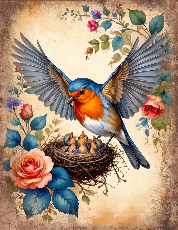The Robin Collection Junk Journal Pages: 60 Watercolor Digital Paper - Scrapbook Printables — image 2