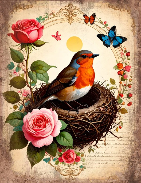 The Robin Collection Junk Journal Pages: 60 Watercolor Digital Paper - Scrapbook Printables — image 7