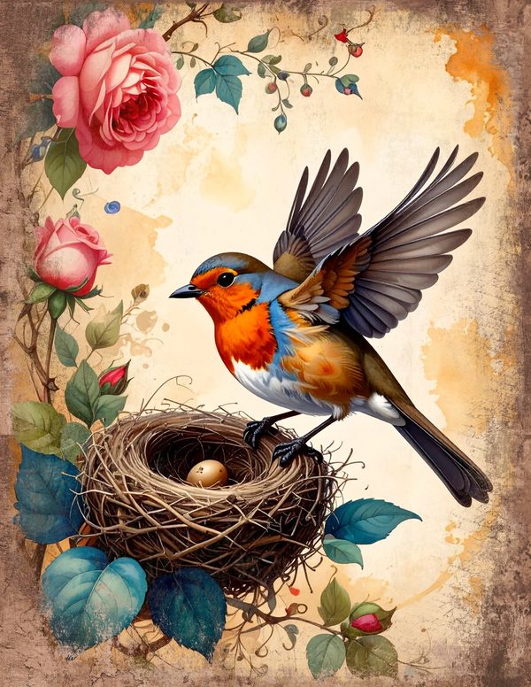 The Robin Collection Junk Journal Pages: 60 Watercolor Digital Paper - Scrapbook Printables — image 9