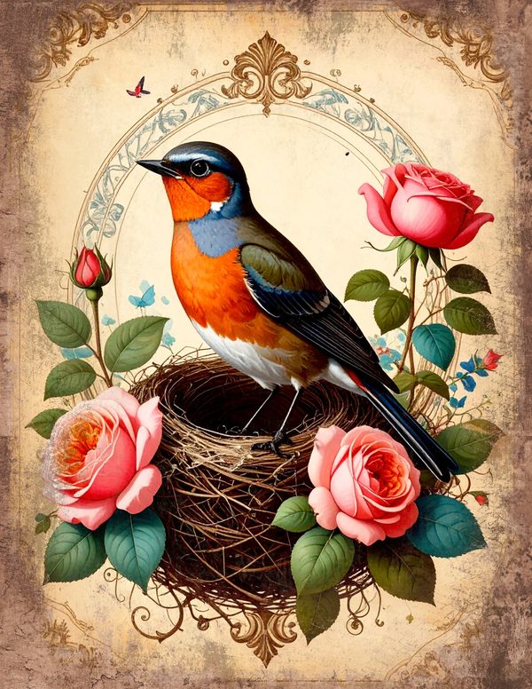 The Robin Collection Junk Journal Pages: 60 Watercolor Digital Paper - Scrapbook Printables — image 10