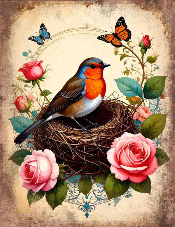The Robin Collection Junk Journal Pages: 60 Watercolor Digital Paper - Scrapbook Printables — image 11