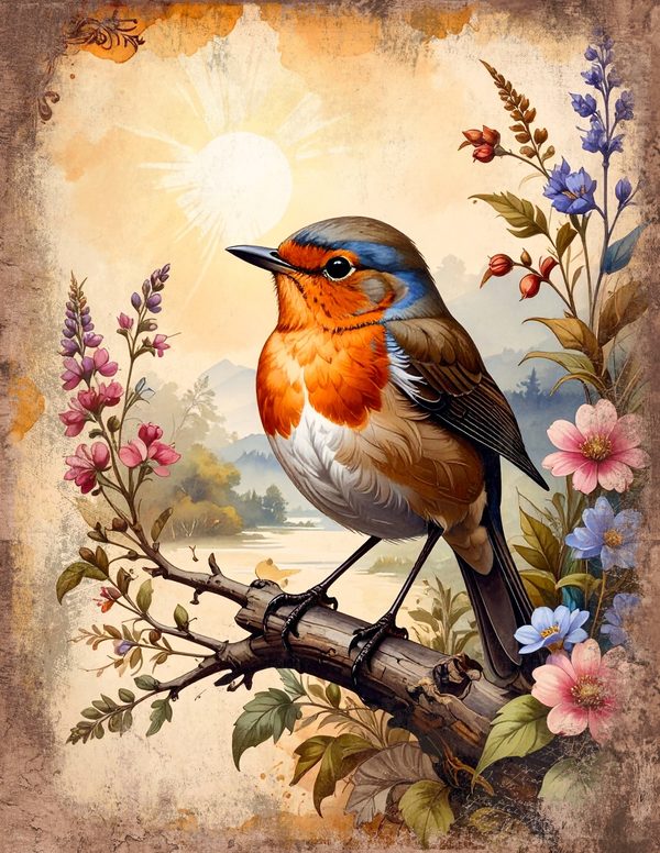 The Robin Collection Junk Journal Pages: 60 Watercolor Digital Paper - Scrapbook Printables — image 14