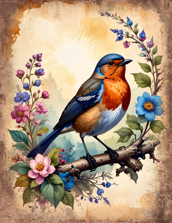 The Robin Collection Junk Journal Pages: 60 Watercolor Digital Paper - Scrapbook Printables — image 15