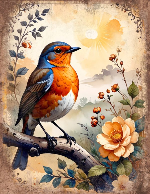 The Robin Collection Junk Journal Pages: 60 Watercolor Digital Paper - Scrapbook Printables — image 16