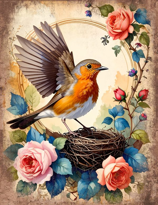 The Robin Collection Junk Journal Pages: 60 Watercolor Digital Paper - Scrapbook Printables — image 17
