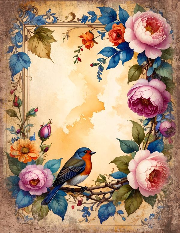 The Robin Collection Junk Journal Pages: 60 Watercolor Digital Paper - Scrapbook Printables — image 19