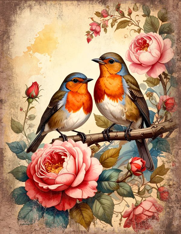 The Robin Collection Junk Journal Pages: 60 Watercolor Digital Paper - Scrapbook Printables — image 21