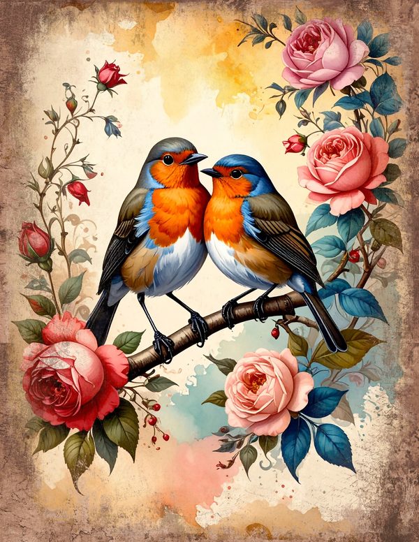 The Robin Collection Junk Journal Pages: 60 Watercolor Digital Paper - Scrapbook Printables — image 22