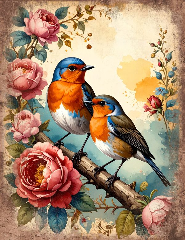 The Robin Collection Junk Journal Pages: 60 Watercolor Digital Paper - Scrapbook Printables — image 24