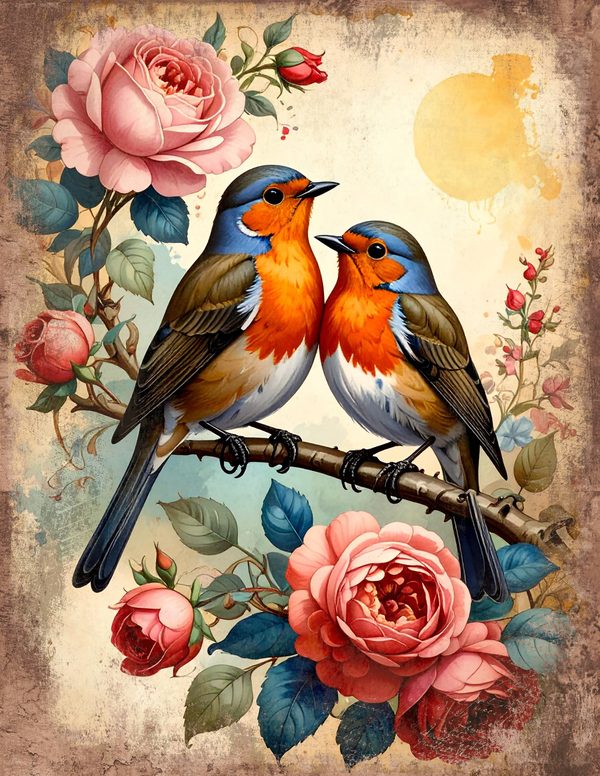 The Robin Collection Junk Journal Pages: 60 Watercolor Digital Paper - Scrapbook Printables — image 25